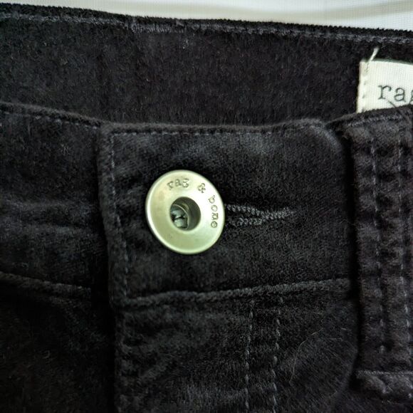 Rag & Bone Black Velvet Mid-Rise Skinny Jeans Size 24 READ - Picture 3 of 12